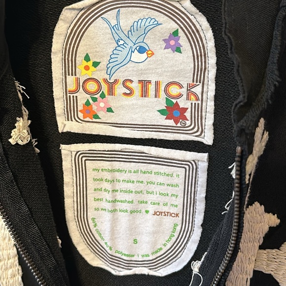 Joystick Johnny Was Size Small Black - Cross Embroidered Stitch Full Zip Jacket - Picture 3 of 9